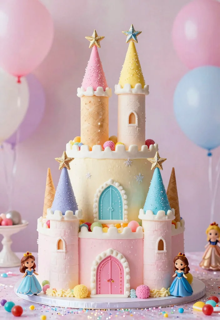 15 Princess Smash Cake Ideas for a Fairytale Sweet Theme - 2. Royal Castle Cake 1