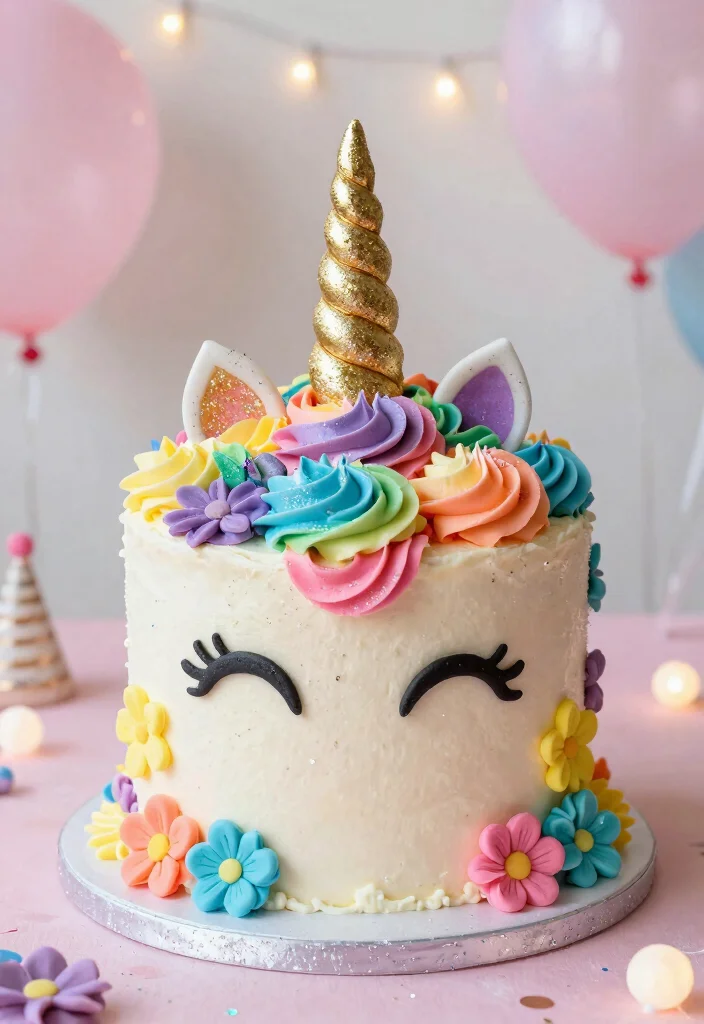 15 Princess Smash Cake Ideas for a Fairytale Sweet Theme - 3. Glittering Unicorn Smash Cake 1