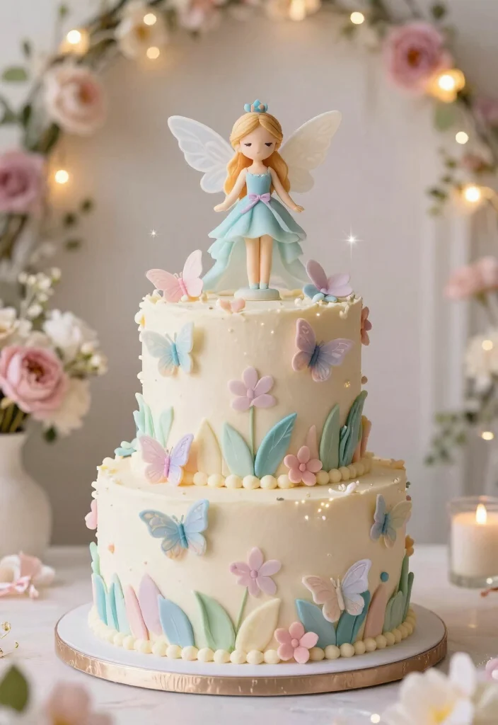 15 Princess Smash Cake Ideas for a Fairytale Sweet Theme - 9. Whimsical Fairy Cake 1