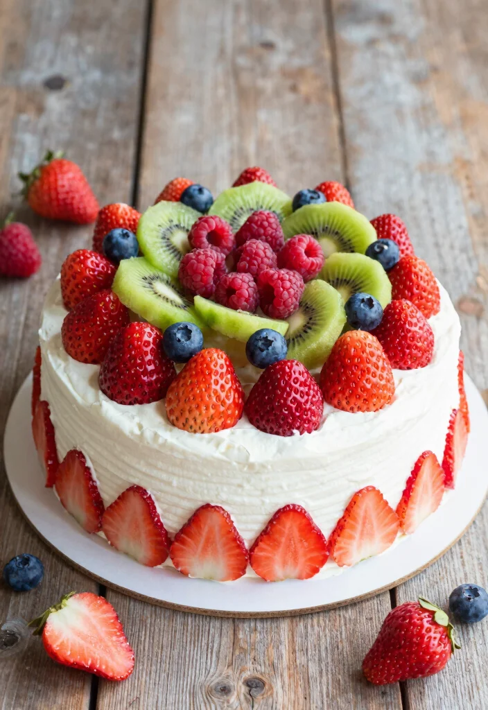 15 Strawberry Cake Decoration Ideas: Fresh Fruity Designs - 11. Fresh Fruit Toppings 1