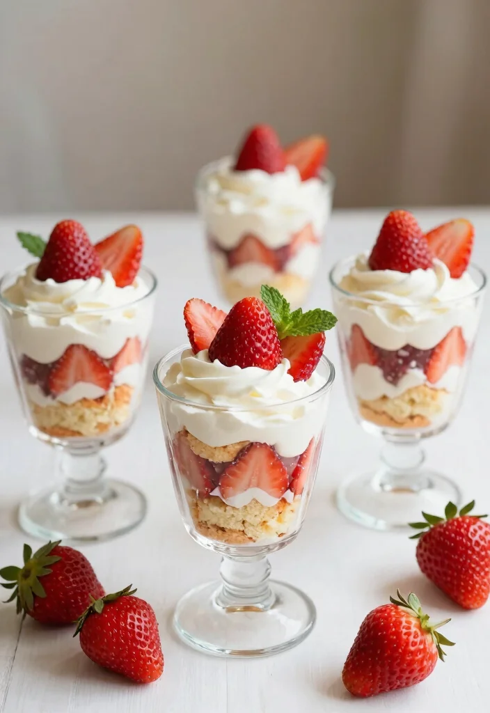 15 Strawberry Cake Decoration Ideas: Fresh Fruity Designs - 12. Strawberries and Cream Parfait 1
