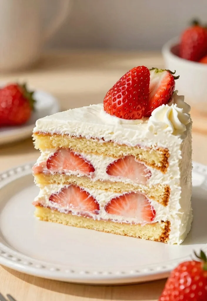 15 Strawberry Cake Decoration Ideas: Fresh Fruity Designs - 14. Strawberry Cream Filling 1
