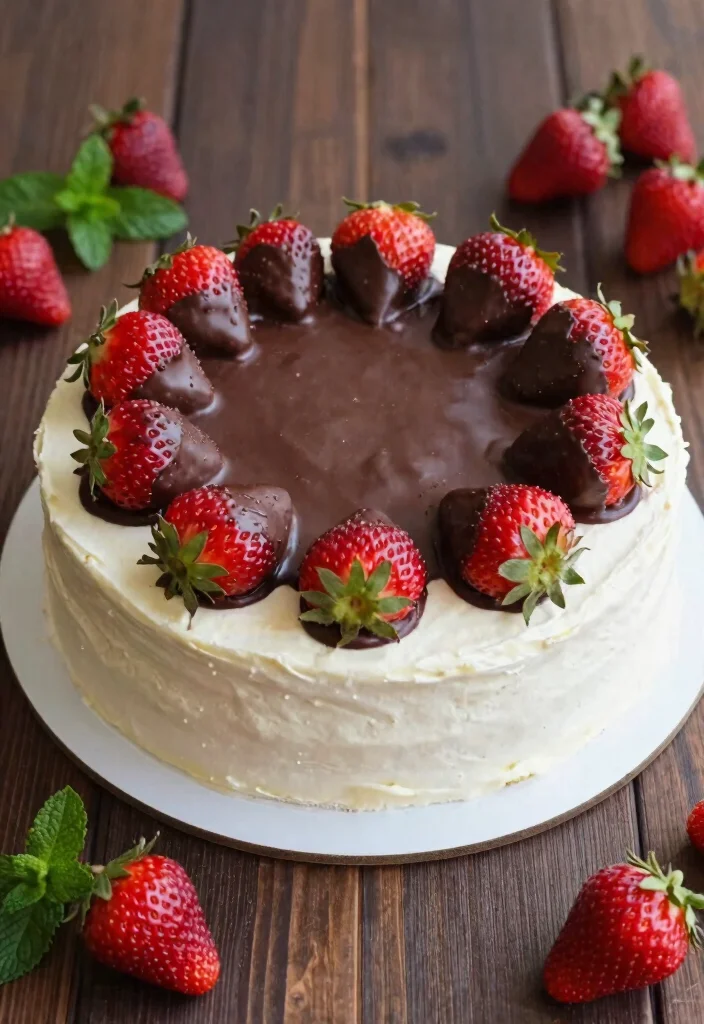 15 Strawberry Cake Decoration Ideas: Fresh Fruity Designs - 6. Chocolate-Dipped Strawberries 1