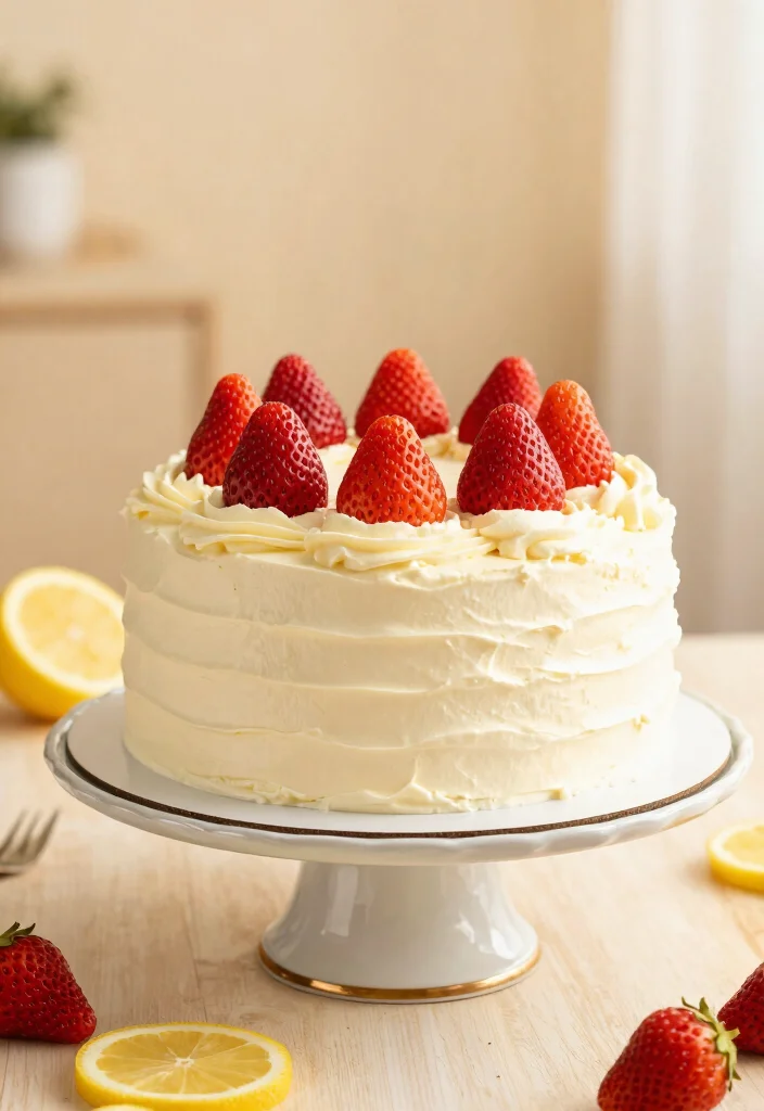 15 Strawberry Cake Decoration Ideas: Fresh Fruity Designs - 9. Cream Cheese Frosting with Strawberries 1