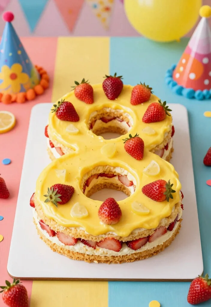 15 Strawberry Number Cake Ideas Trendy Birthday Style - 13. Strawberry Lemonade Number Cake 1
