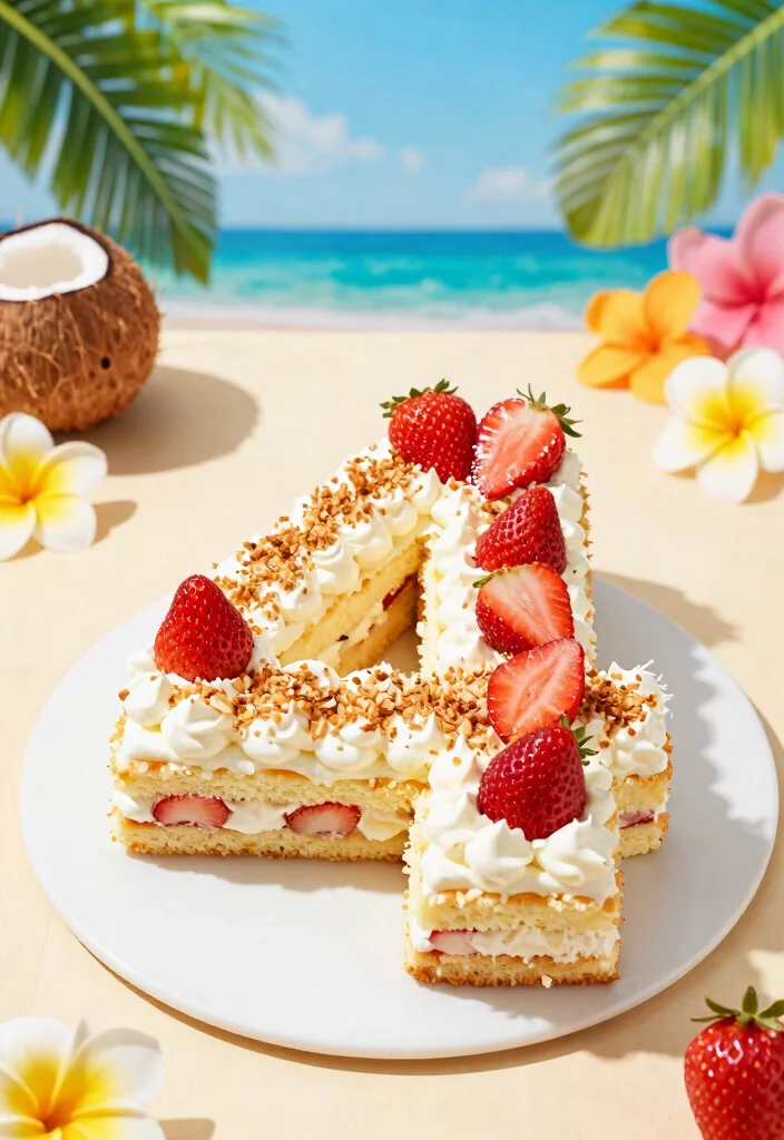 15 Strawberry Number Cake Ideas Trendy Birthday Style - 14. Strawberry Coconut Number Cake 1