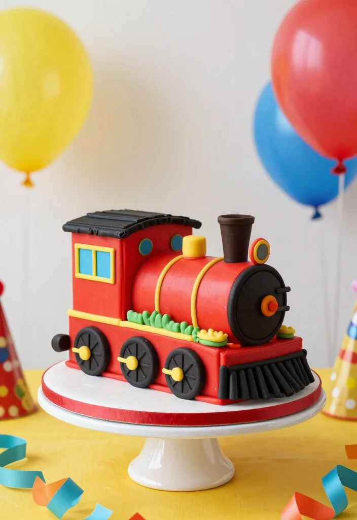 15 Train Birthday Cake Ideas Fun Classic Kids Theme - 1. Classic Engine Cake 1