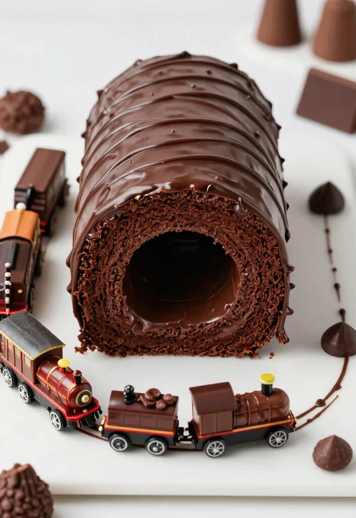 15 Train Birthday Cake Ideas Fun Classic Kids Theme - 4. Chocolate Tunnel Cake 1