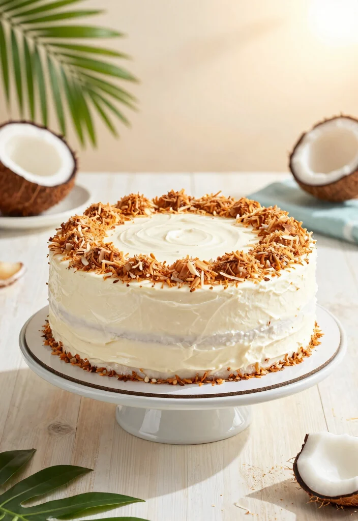 16 Beach Birthday Cake Ideas for a Sunny Tropical Celebration - 9. Coconut Cream Cake 1