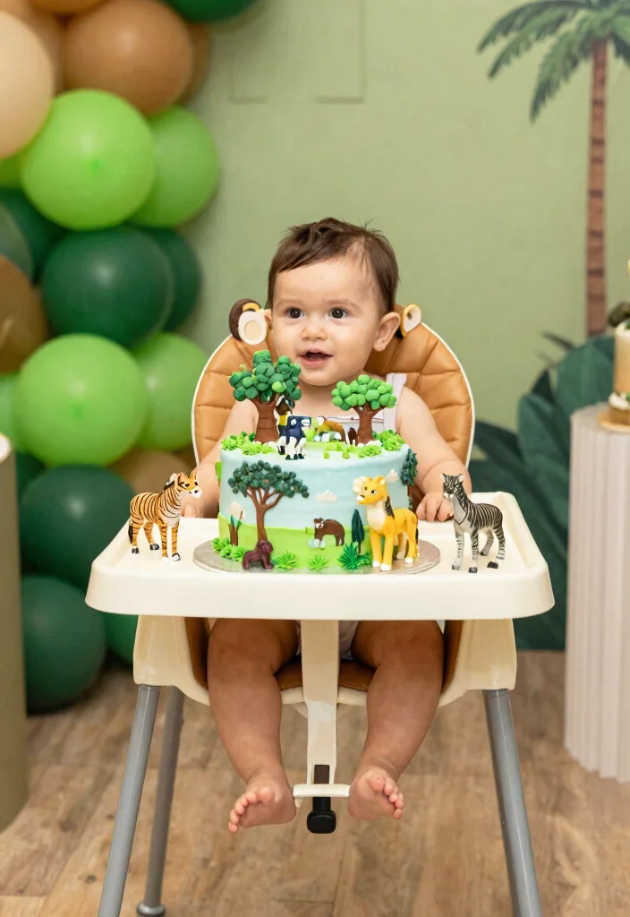 16 Cake Smash Boy Ideas Cute First Birthday Fun - 10. Safari Adventure 1