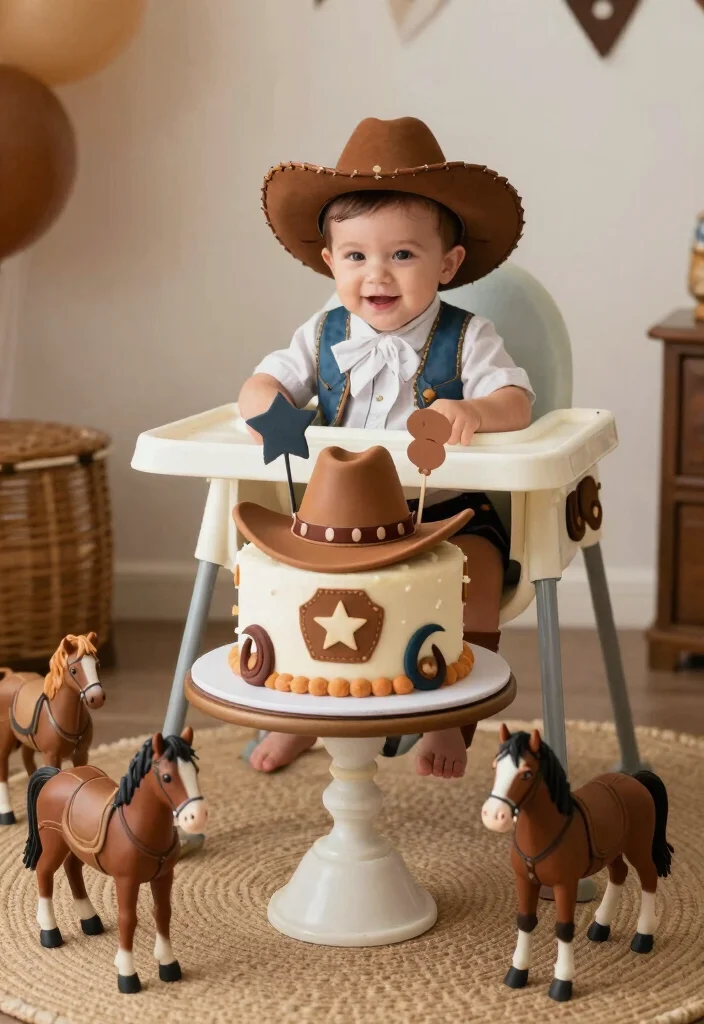 16 Cake Smash Boy Ideas Cute First Birthday Fun - 13. Wild West Adventure 1