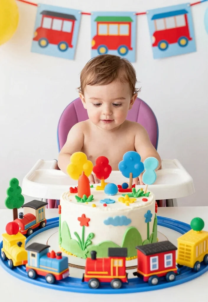 16 Cake Smash Boy Ideas Cute First Birthday Fun - 6. Train Adventure 1