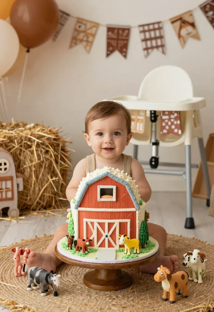 16 Cake Smash Boy Ideas Cute First Birthday Fun - 7. Farmyard Fun 1