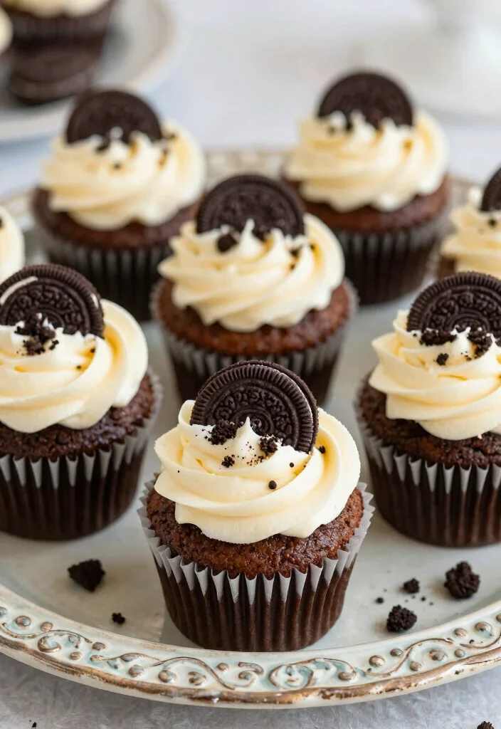 16 Cheesecake de Oreo Ideas: Creamy Chocolate Crunch - 8. Oreo Cheesecake Cupcakes 1