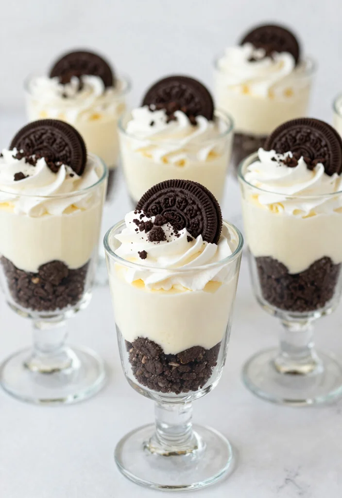 16 Cheesecake de Oreo Ideas: Creamy Chocolate Crunch - 9. Oreo Cheesecake Parfaits 1