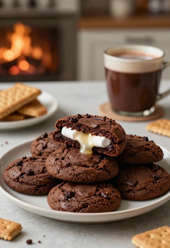 16 Chocolate Cake Mix Cookies Ideas: Quick Chewy Treats - 5. S'mores Chocolate Cake Mix Cookies 1