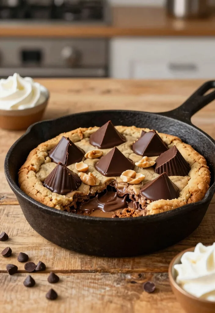 16 Deep Dish Cookie Recipe Ideas: Skillet Gooey Dessert - 4. Peanut Butter Cup Deep Dish Cookie 1