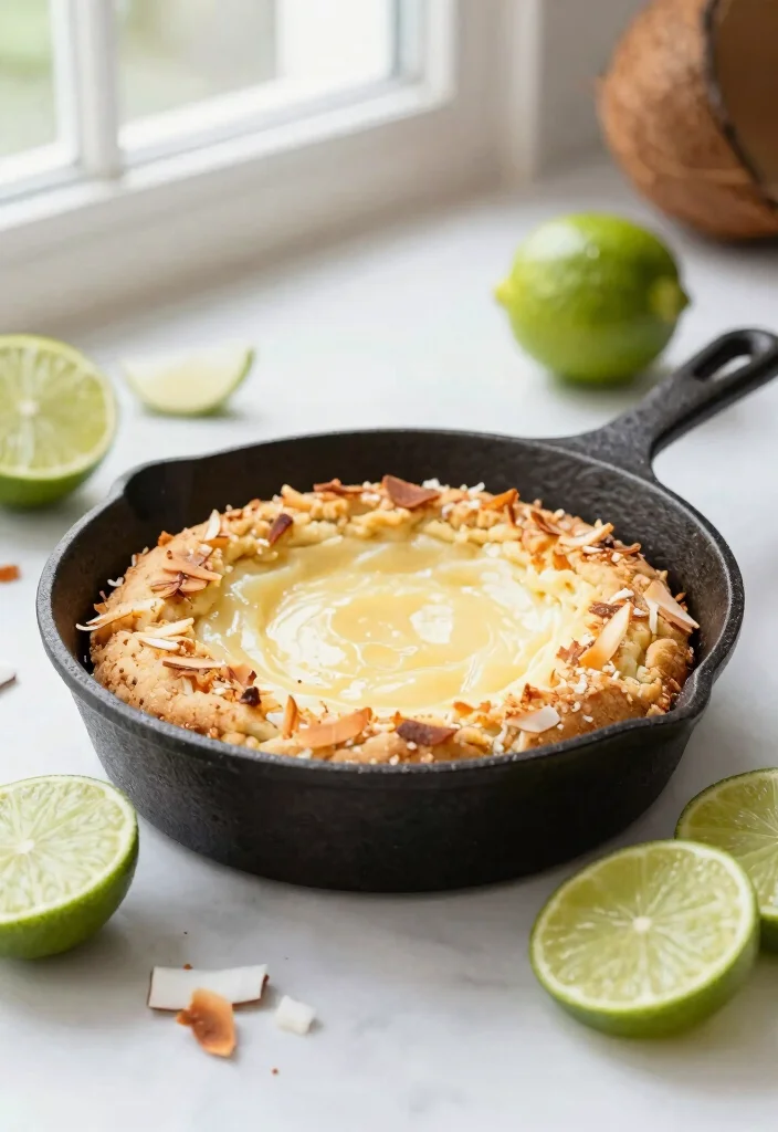 16 Deep Dish Cookie Recipe Ideas: Skillet Gooey Dessert - 8. Coconut Lime Deep Dish Cookie 1
