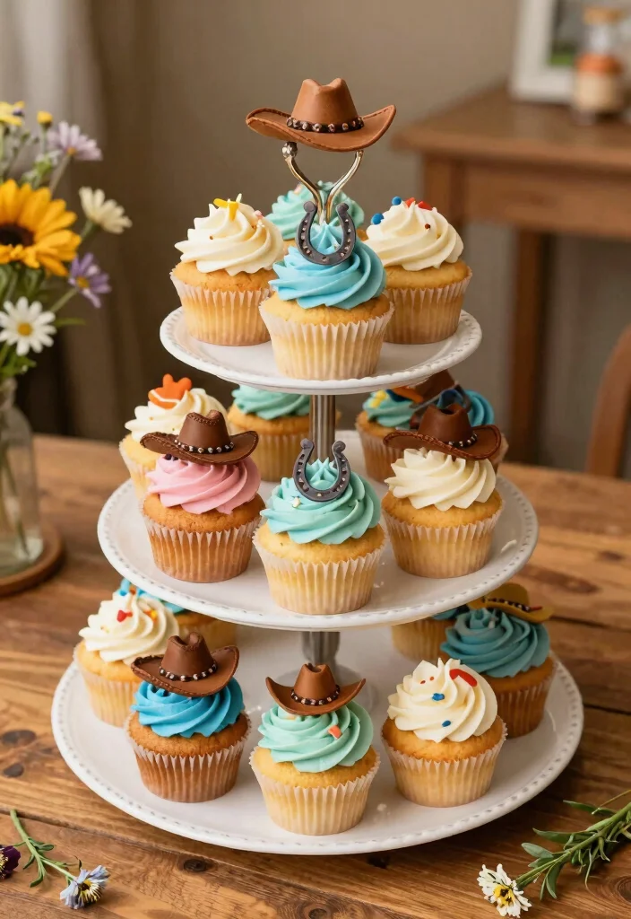 16 First Rodeo Smash Cake Ideas Cute Western Style - 11. Western Themed Cupcakes 1