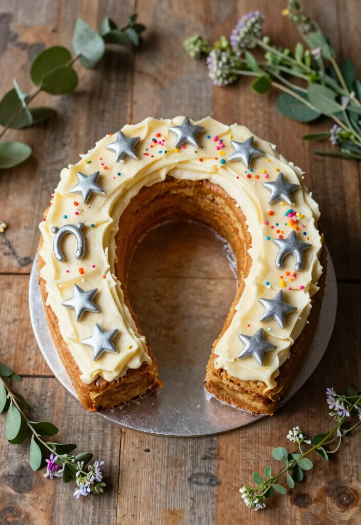 16 First Rodeo Smash Cake Ideas Cute Western Style - 2. Horseshoe Cake 1