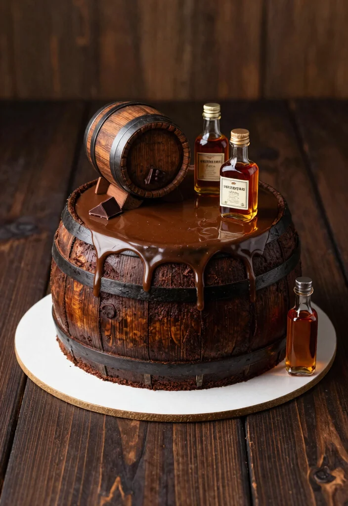 16 Happy Birthday Husband Cake Ideas Masculine and Stylish - 3. Whiskey Barrel Cake 1