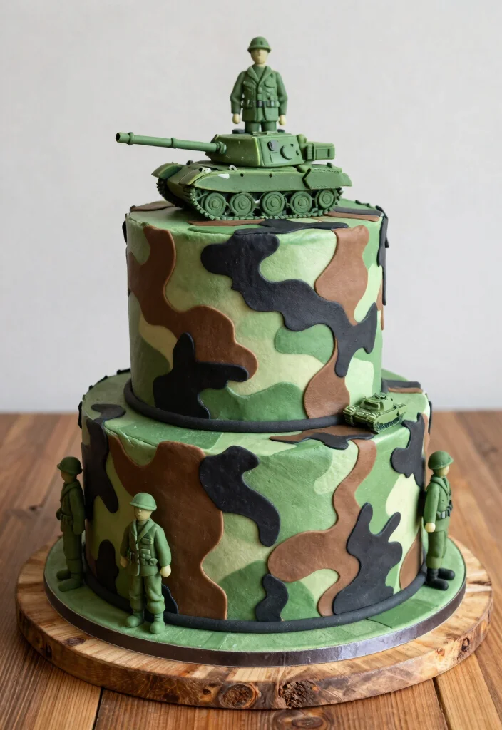 16 Happy Birthday Husband Cake Ideas Masculine and Stylish - 6. Military Camouflage Cake 1