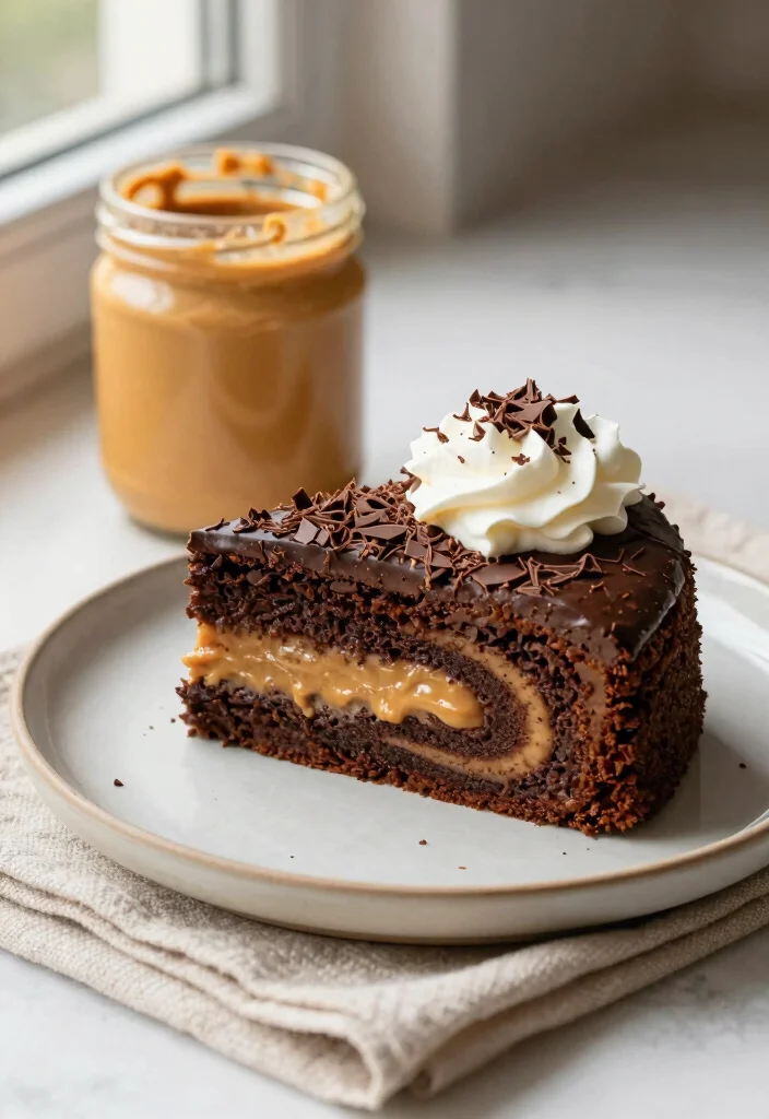 16 One Bowl Chocolate Cake Ideas for Easy No Mess Baking - 3. Peanut Butter Swirl Chocolate Cake 1