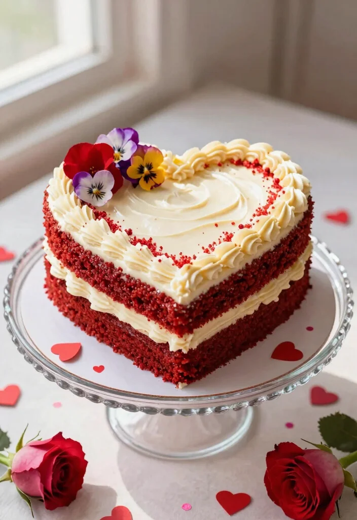 16 Red Heart Cake Design Ideas for a Bold Romantic Look - 1. Classic Red Velvet Heart Cake 1