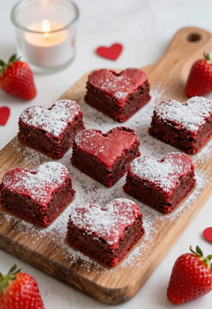 16 Red Heart Cake Design Ideas for a Bold Romantic Look - 14. Red Heart Brownies 1