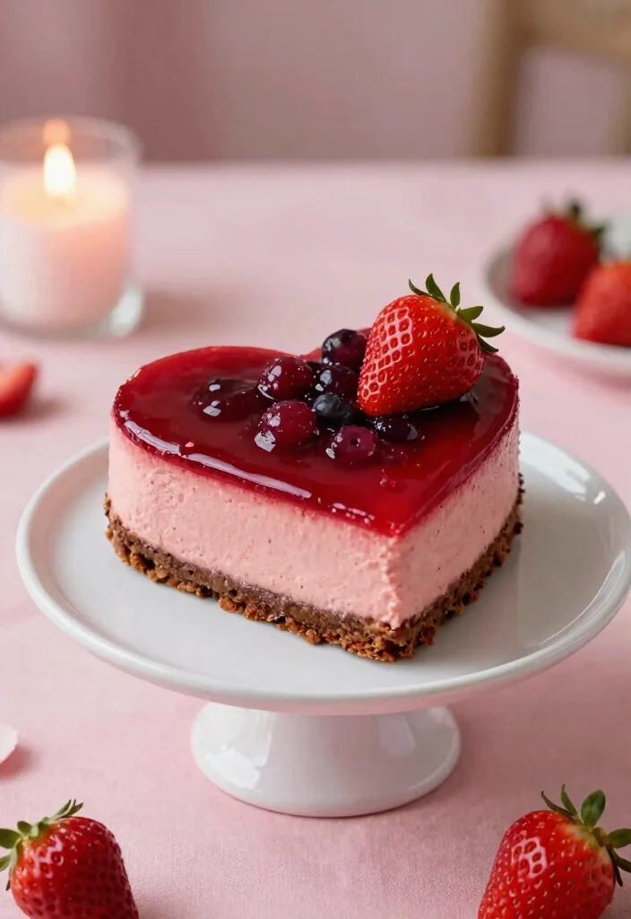 16 Red Heart Cake Design Ideas for a Bold Romantic Look - 9. Red Heart Cheesecake 1