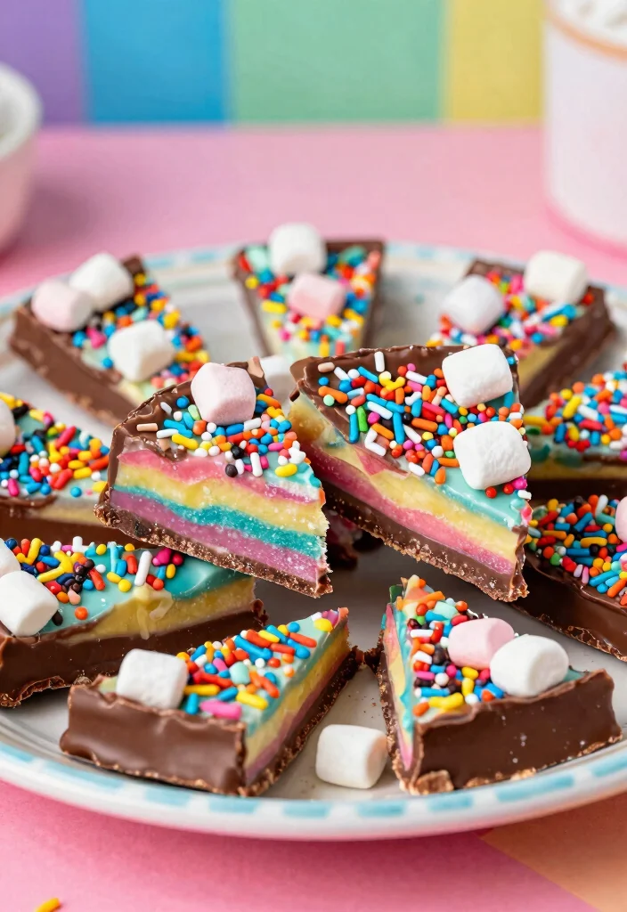 16 Small Unicorn Cake Ideas: Cute Magical Designs - 11. Unicorn Chocolate Bark 1
