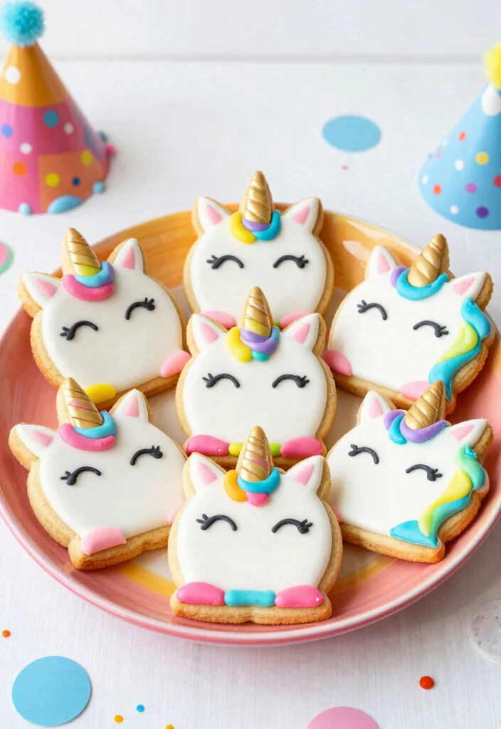16 Small Unicorn Cake Ideas: Cute Magical Designs - 14. Unicorn Birthday Cake Cookies 1