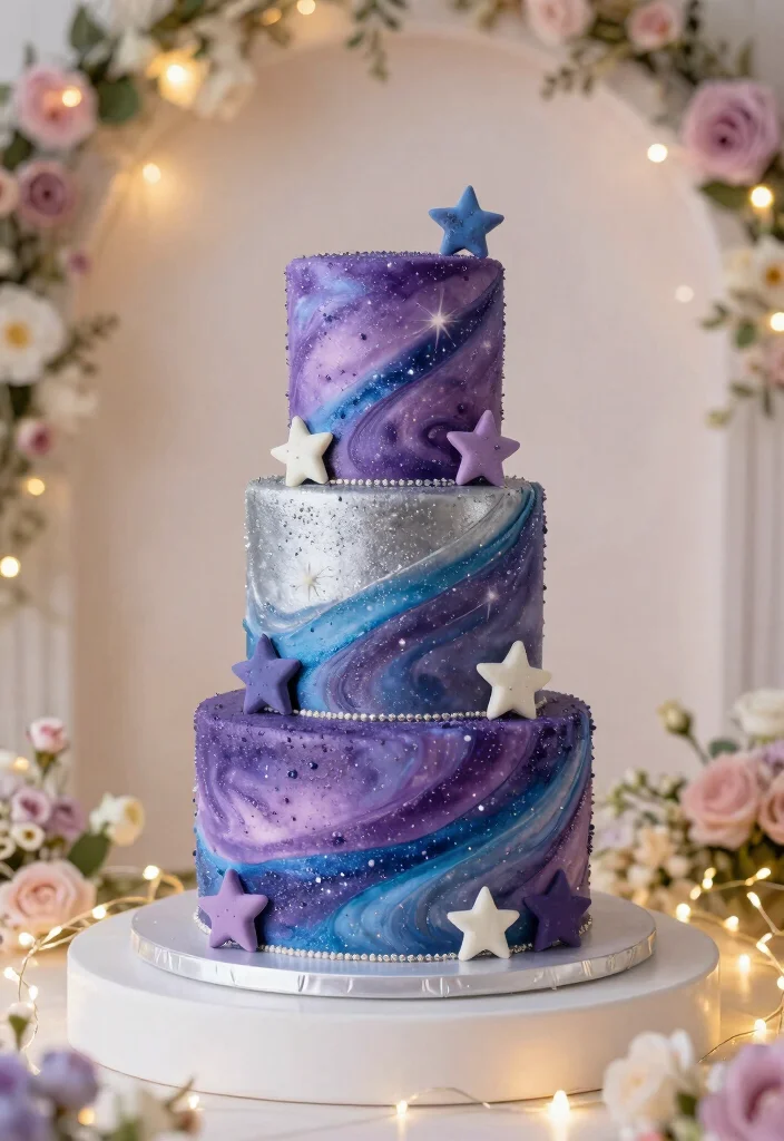 16 Star Wars Wedding Cake Ideas for a Nerdy Chic Celebration - 1. Galactic Layer Cake 1