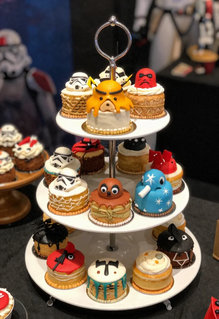 16 Star Wars Wedding Cake Ideas for a Nerdy Chic Celebration - 12. Star Wars-Themed Mini Cakes 1