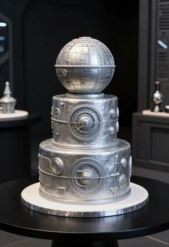 16 Star Wars Wedding Cake Ideas for a Nerdy Chic Celebration - 2. Death Star Cake 1