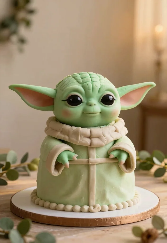 16 Star Wars Wedding Cake Ideas for a Nerdy Chic Celebration - 5. Yoda Cake 1