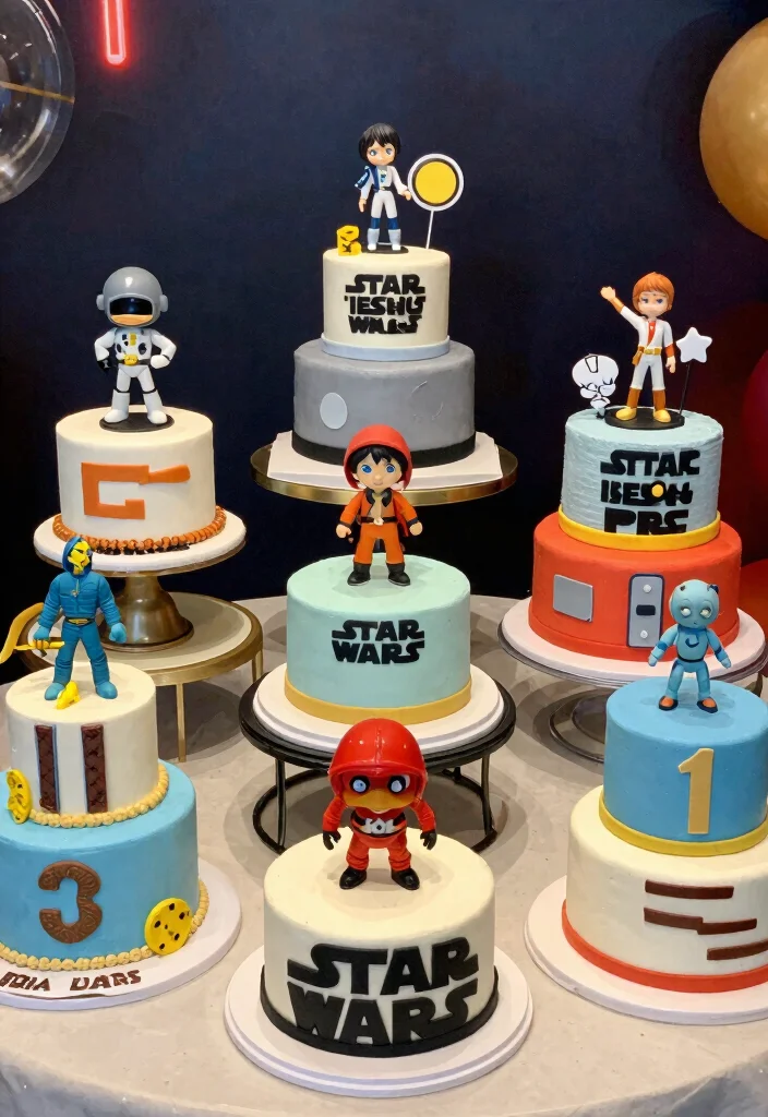 16 Star Wars Wedding Cake Ideas for a Nerdy Chic Celebration - 6. Star Wars Character Cakes 1