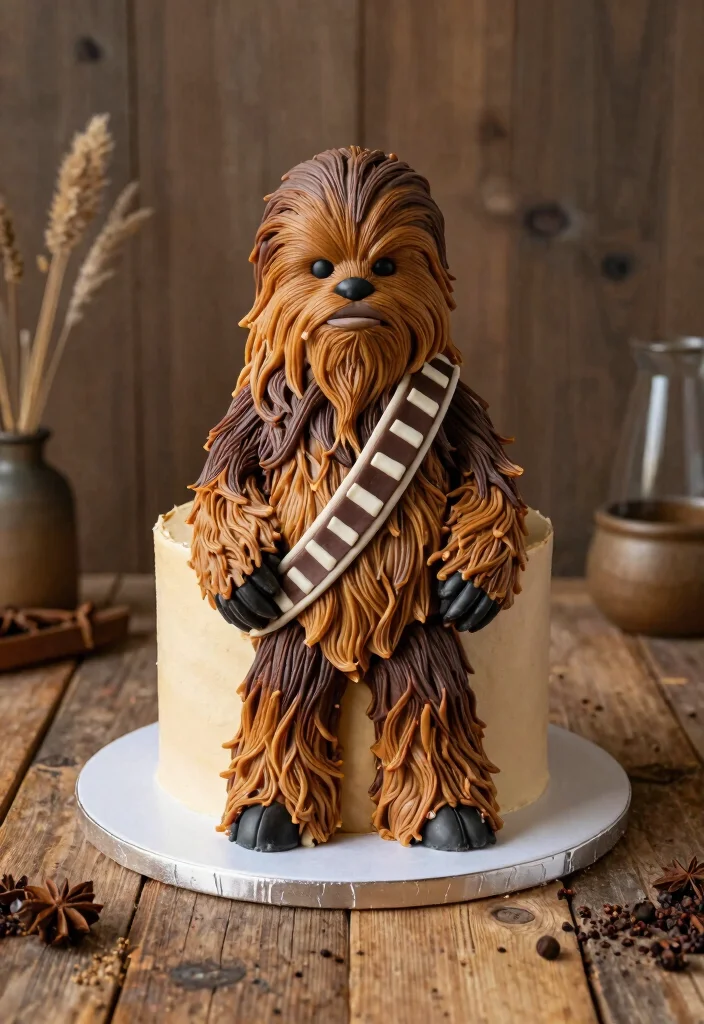 16 Star Wars Wedding Cake Ideas for a Nerdy Chic Celebration - 7. Chewbacca Cake 1