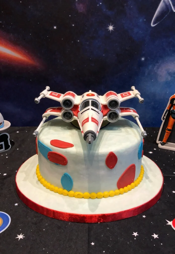 16 Star Wars Wedding Cake Ideas for a Nerdy Chic Celebration - 9. Starfighter Cake 1