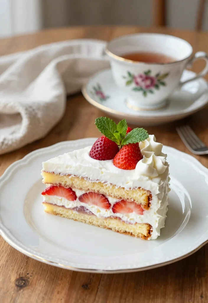 16 Strawberry Cake Slice Ideas for Elegant Dessert Styling - 1. Classic Strawberry Shortcake Slice 1