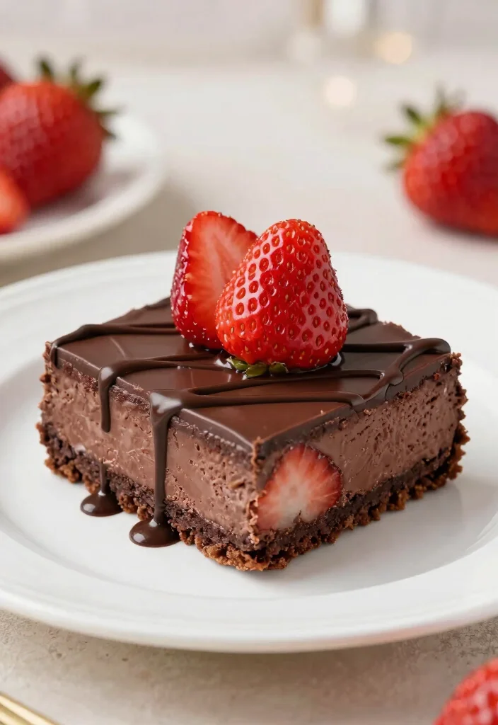 16 Strawberry Cheesecake Bars Ideas: Easy Sliceable Dessert - 10. Strawberry Chocolate Cheesecake Bars 1