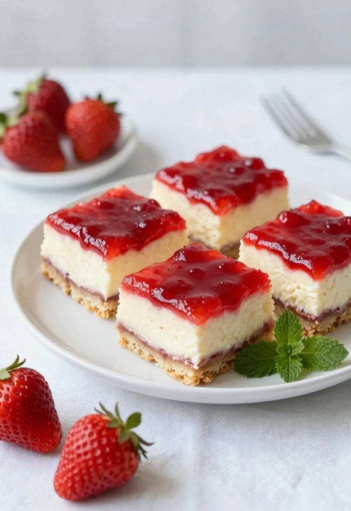 16 Strawberry Cheesecake Bars Ideas: Easy Sliceable Dessert - 2. No-Bake Strawberry Cheesecake Bars 1