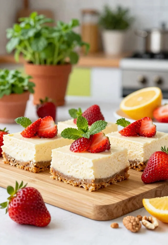 16 Strawberry Cheesecake Bars Ideas: Easy Sliceable Dessert - 4. Vegan Strawberry Cheesecake Bars 1