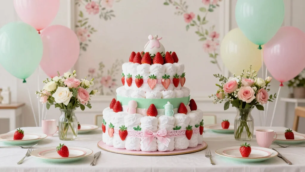 16 Strawberry Diaper Cake Ideas Cute Baby Shower Decor