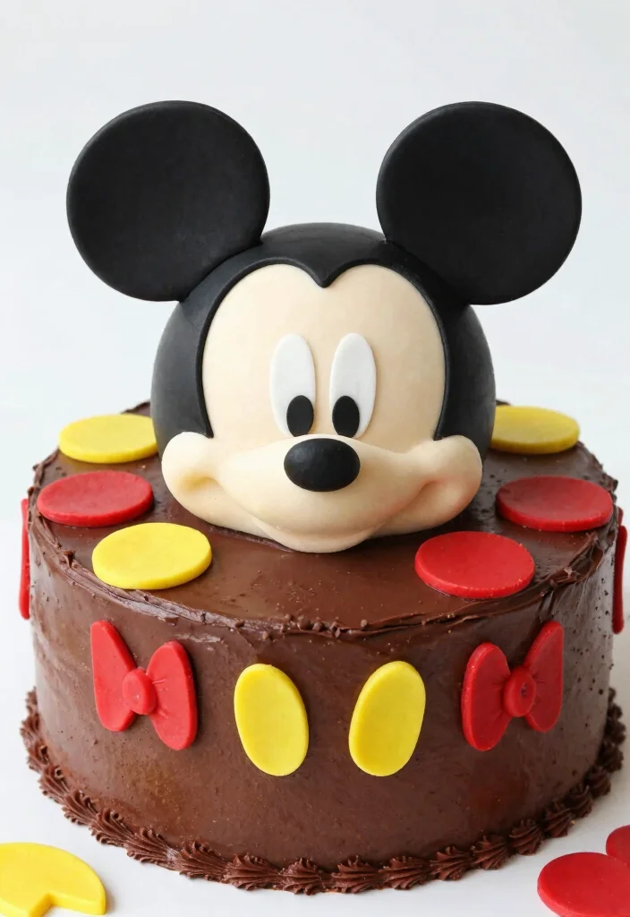 17 Birthday Cake 1 Year Ideas: Cute Smash Ready Designs - 4. Mickey Mouse Smash Cake 1