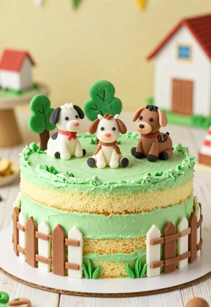 17 Birthday Cake 1 Year Ideas: Cute Smash Ready Designs - 8. Farmyard Fun Smash Cake 1