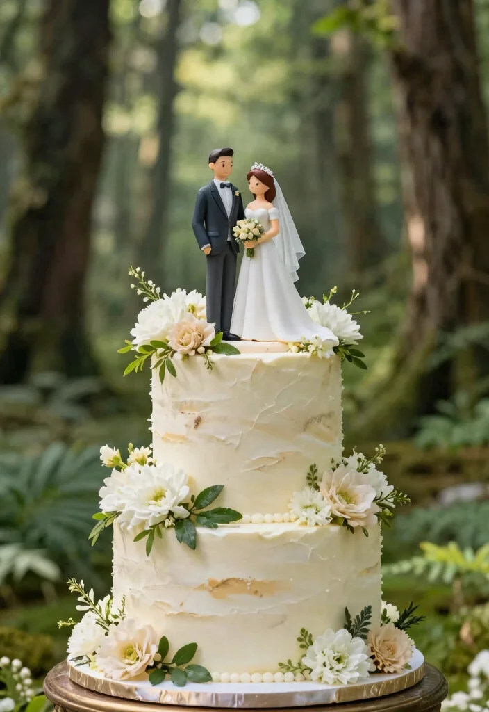 17 Forest Wedding Cake Ideas for Whimsical Natural Romance - 17. Whimsical Cake Toppers 1