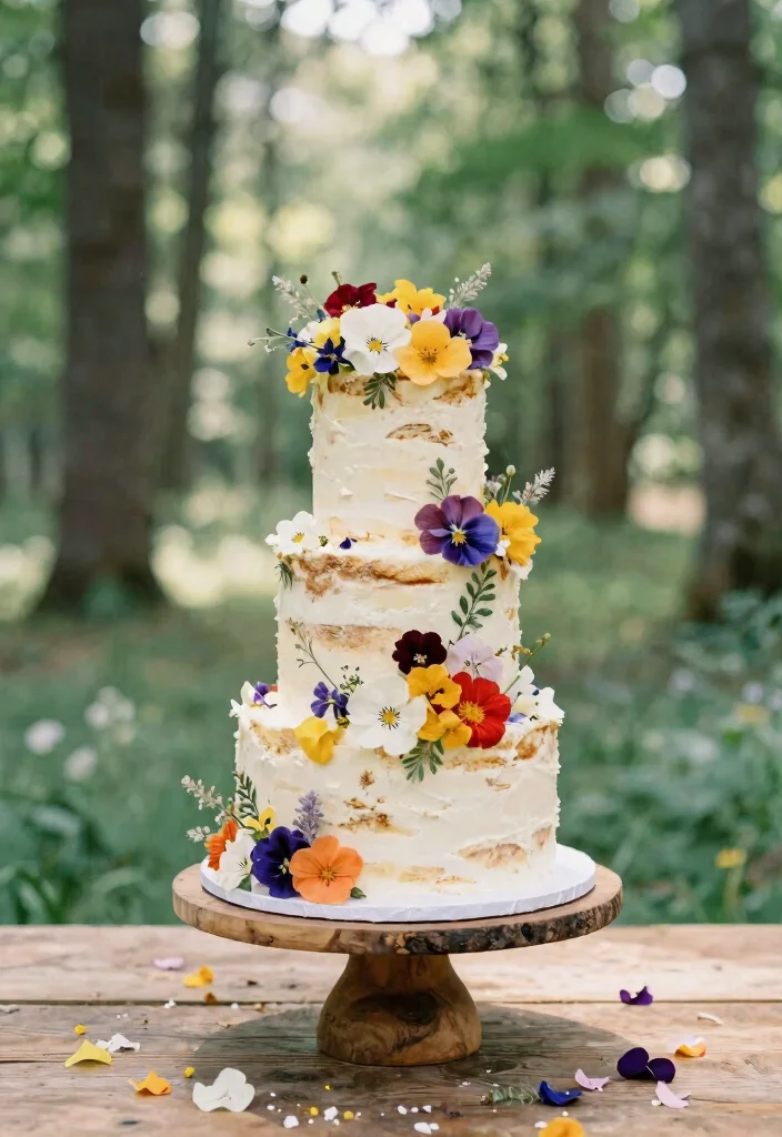 17 Forest Wedding Cake Ideas for Whimsical Natural Romance - 2. Floral Fantasy 1