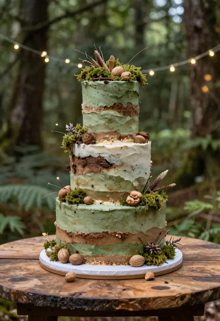 17 Forest Wedding Cake Ideas for Whimsical Natural Romance - 7. Earthy Color Palettes 1