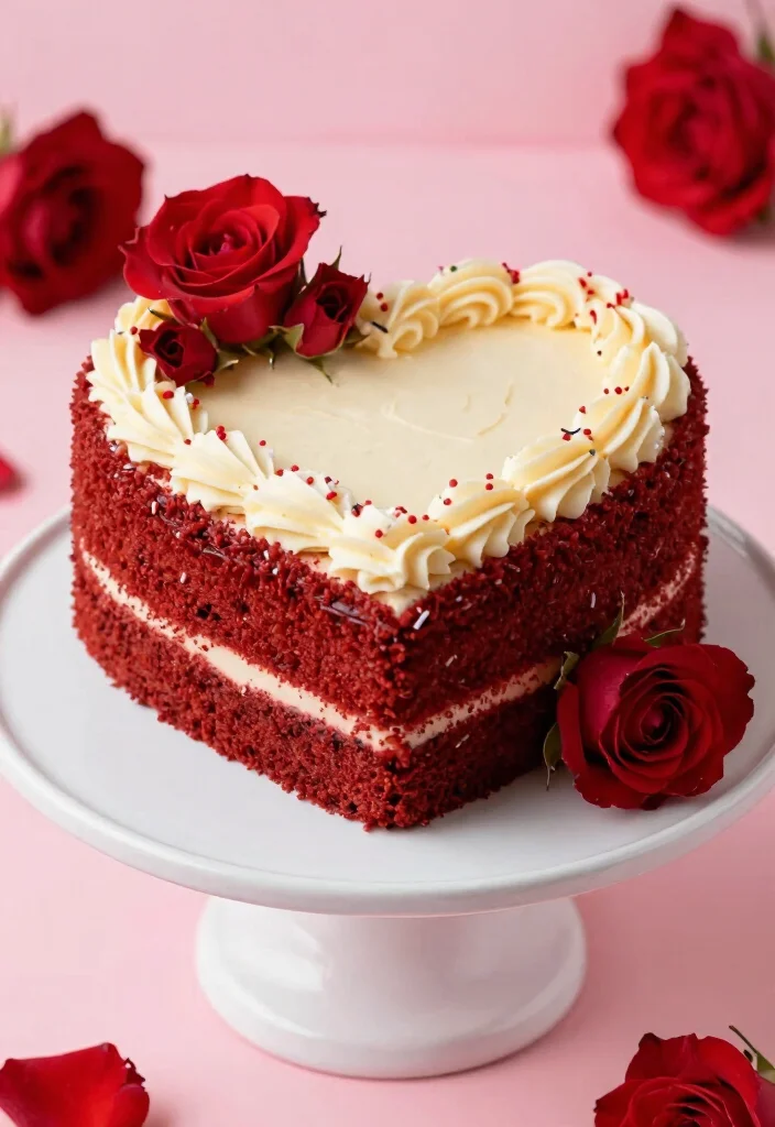 17 Heart Shaped Cake Ideas for a Romantic Sweet Style - 1. Classic Red Velvet Heart Cake 1